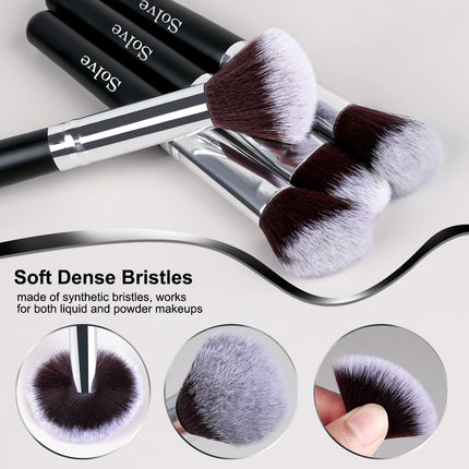 32-Pc Professional Makeup Brush Set, Wooden Handle Foundation & Eye Brushes