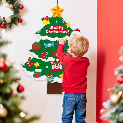 3ft DIY Felt Countdown to Christmas Advent Calendar – 24 Ornaments for Wall Hanging