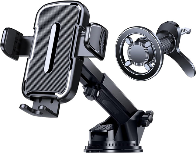 2-Pack MagSafe Car Phone Holder, Adjustable Suction Mount for iPhone & Android, 4-in-1