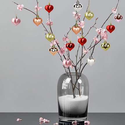 15-Piece Heart-Shaped Ornaments – Christmas Tree & Party Decorations