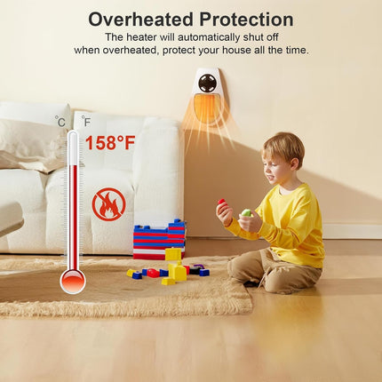 Smart Plug-in 450W Portable Electric Space Heater with Adjustable Thermostat