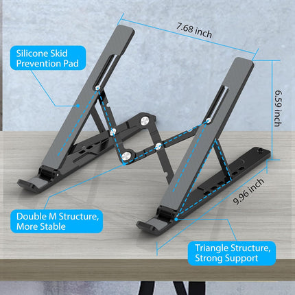 Portable Adjustable Laptop Stand Foldable Cooling Riser for Desk and Tablet