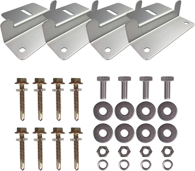 4pcs Aluminum Solar Panel Z Brackets – Lightweight, Corrosion-Free, Gray