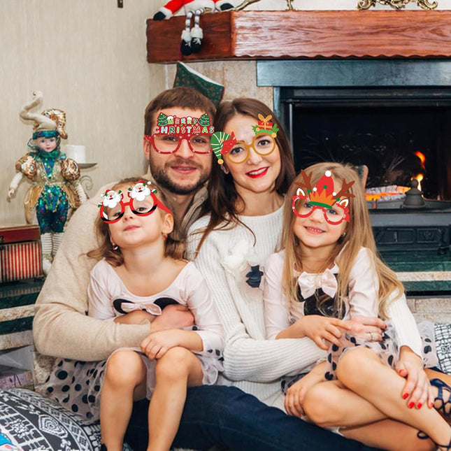 12PCS Christmas Glasses – Funny Holiday Party Photo Booth Props for Xmas Fun
