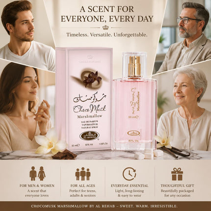 Choco Musk Marshmallow Eau de Parfum 50ml, Sweet Gourmand Arabian Perfume Women