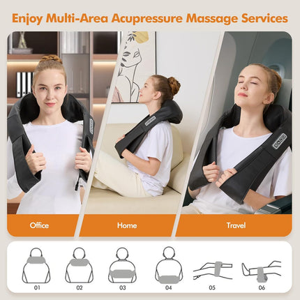 Shiatsu Neck and Shoulder Massager with Heat Back Massage for Home