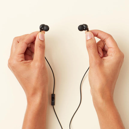 Wired Earbuds with Microphone | In-Ear Headphones, 3.5mm Jack, Black
