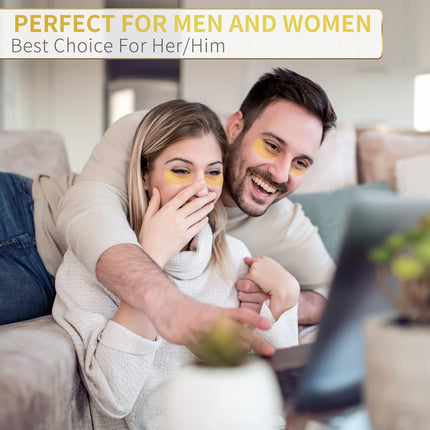 24K Gold Under Eye Patches 60 Pack – Puffiness, Dark Circles & Wrinkles