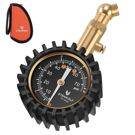 Tire Pressure Gauge for Cars – 0-75 PSI, Large Glow Dial, Calibrated to ANSI B40.1 Grade A