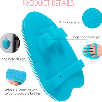 1 Pack Silicone Shower Scrubber – Soft Bristles, Gentle Body Brush