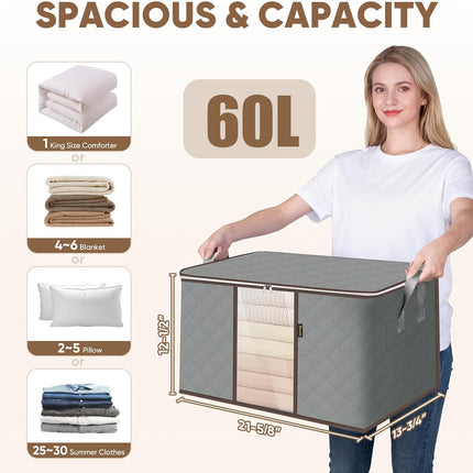 2-Pack 16 Gal Storage Bags for Clothes, Bedding, Blankets, and Pillows