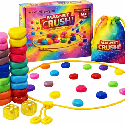 Magnet Crush Magnetic Strategy Board Game Rainbow for Kids Adults Ages 9+