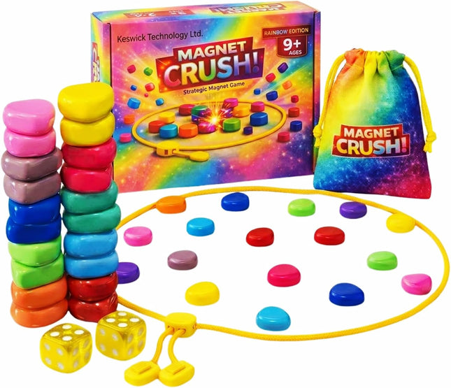 Magnet Crush Magnetic Strategy Board Game Rainbow for Kids Adults Ages 9+