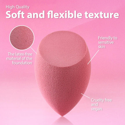 7PCS Makeup Sponge Set Blender Beauty Sponges Latex Free with Travel Case