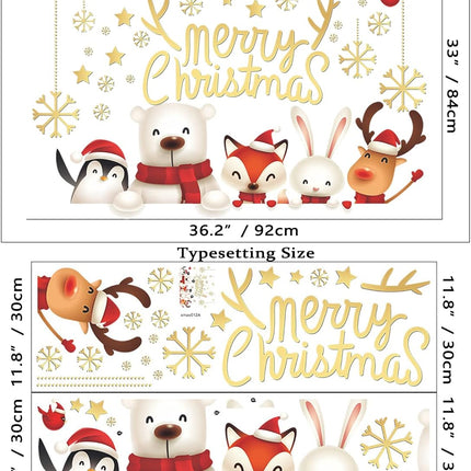 Christmas Wall Decals – Snowflakes, Snowman & Gold Xmas Quote Stickers