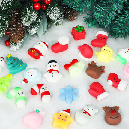 24 PCS Holiday Mochi Squishy Fidget Toys for Kids Boys Girls Stocking Stuffers