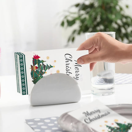 50-Pack Christmas Napkins – Disposable Santa Paper Napkins for Holiday Party