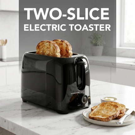 700W 2 Slice Electric Toaster Black TP2210B with 6 Shade Settings Removable Crumb Tray