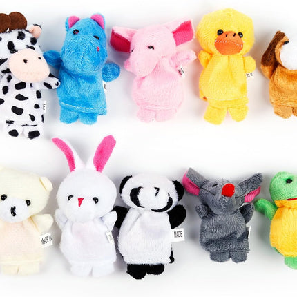 20 PCS Cartoon Animal Finger Puppets – Soft Velvet Toys for Kids & Parties