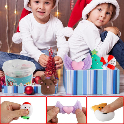24PCS Mini Mochi Squishy Toys – Christmas Party Favors for Kids