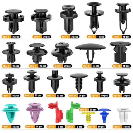 725Pcs Car Push Retainer Clips, 23 Sizes Nylon Bumper Rivets, Fastener Kit