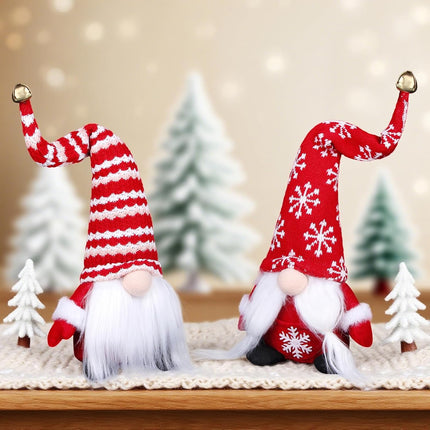 2PCS Christmas Gnomes Plush – Handmade Elf Santa Ornaments for Home Decor