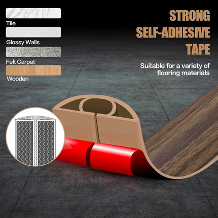 3.3FT Floor Cord Cover – Self-Adhesive Cable Protector for Wires, Wood Walnut