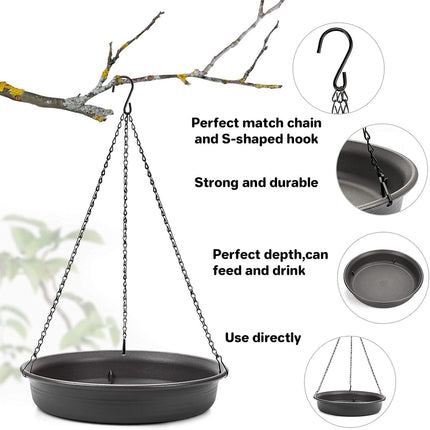 Hanging Bird Bath & Feeder – CARGEN Garden Tray, Water Bowl for Patio & Outdoors