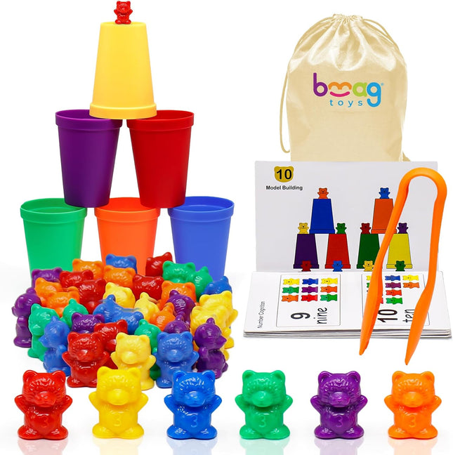 Counting Bears Sorting Cups Color Matching Math Learning Toy for Kids