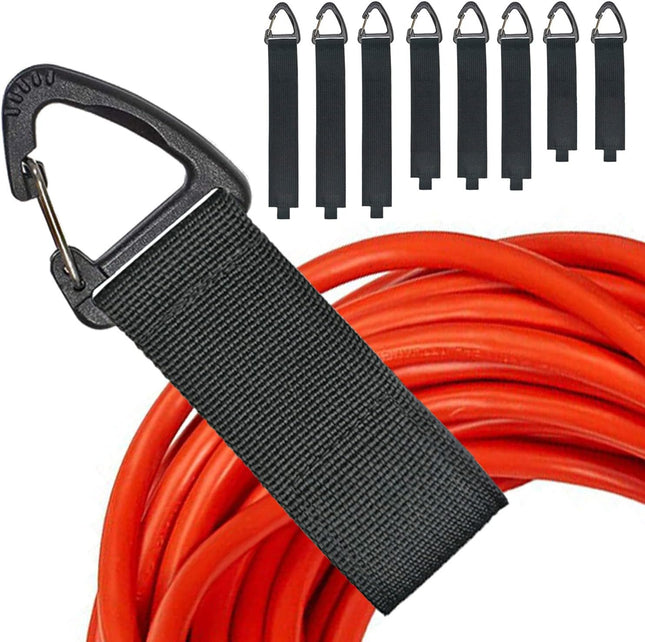 8-Pack Extension Cord Organizer – Heavy Duty Straps for Cables & Hoses