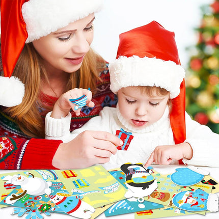 28 PCS Christmas Crafts Ornament Kit – DIY Cutouts & Stickers for Kids