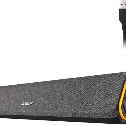 R50 Bluetooth Computer Speakers, USB Powered Soundbar with LED Lights