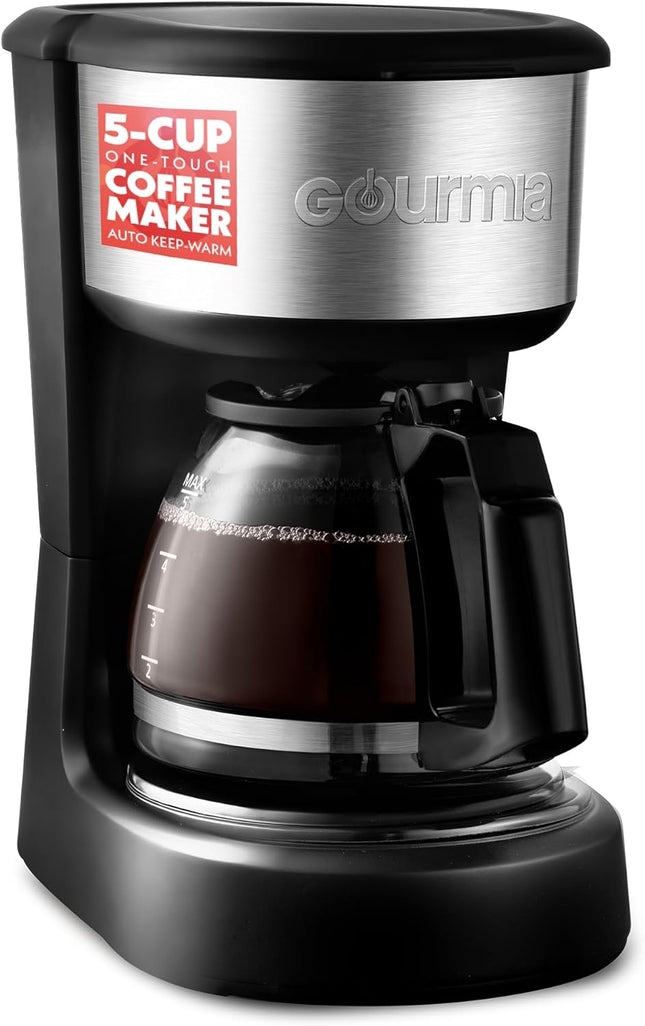 5 Cup One-Touch Drip Coffee Maker, Pause & Serve, Keep Warm, Black Finish