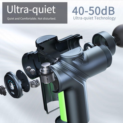 Portable Massage Gun Deep Muscle Relief Silent Motor 4 Head Attachments