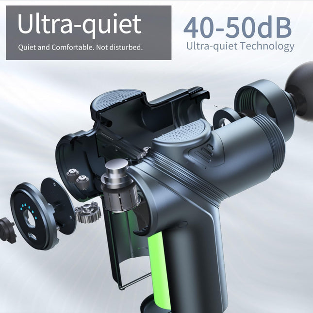 Portable Massage Gun Deep Muscle Relief Silent Motor 4 Head Attachments