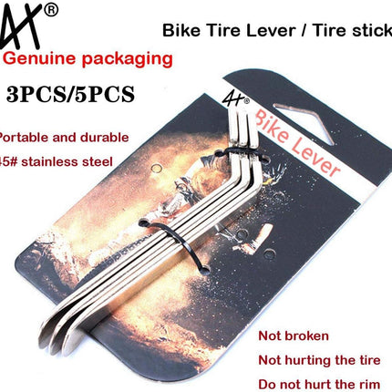 5PCS Premium Stainless Steel Bicycle Tire Levers, Tyre Spoon Tools for Tube Repair