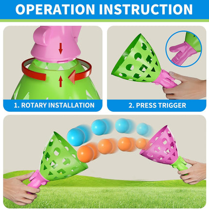 4 Pack Outdoor Catch Ball Game with 20 Balls Family Toy for Kids Ages 3+