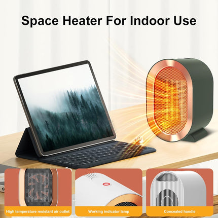 1200W Portable Electric Space Heater, Fast Quiet Ceramic Heating for Home