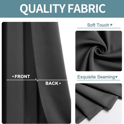 Dark Grey Blackout Curtains 2 Panels, Thermal Insulated Room Darkening Drapes