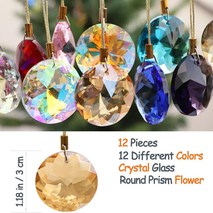 12 PCS Mini Crystal Glass Christmas Balls – Multicolor Tree & Party Decor