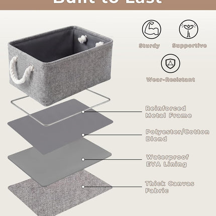 Gray Fabric Storage Cubes for Shelves – Small Organizer for Home & Nursery