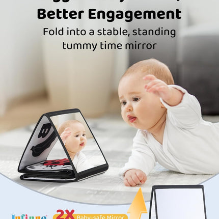 Black & White Baby Sensory Book, Tummy Time Toy for Infant Visual Learning
