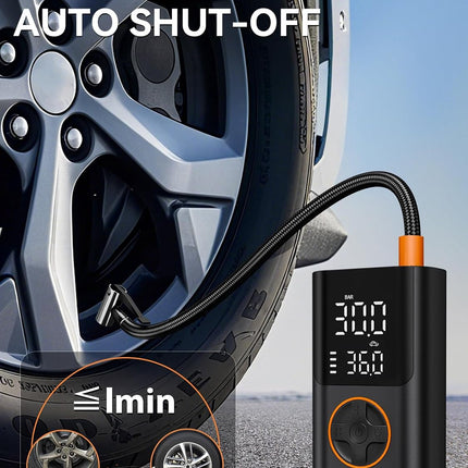 150PSI Portable Tire Inflator, Cordless Air Compressor with Digital Gauge & LED Light