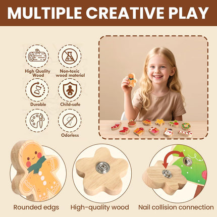 Christmas Tree Snap Builders – DIY Wooden Puzzle with Snap Buttons & Ornaments