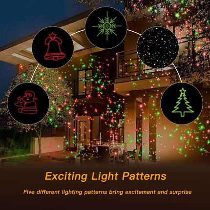 Christmas Laser Projector Lights, Red & Green Landscape Spotlight Decorative Patterns Garden & Wall