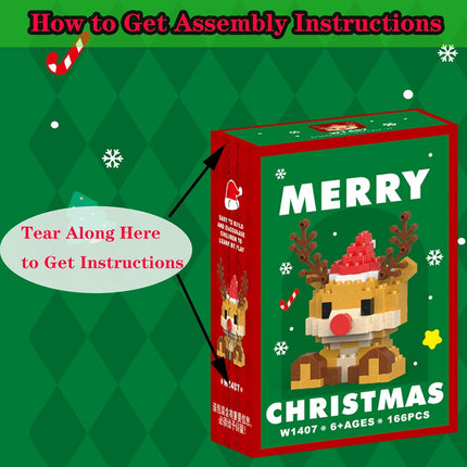 Christmas Reindeer Building Blocks – Compatible with Lego, Holiday Toy Gift for Kids