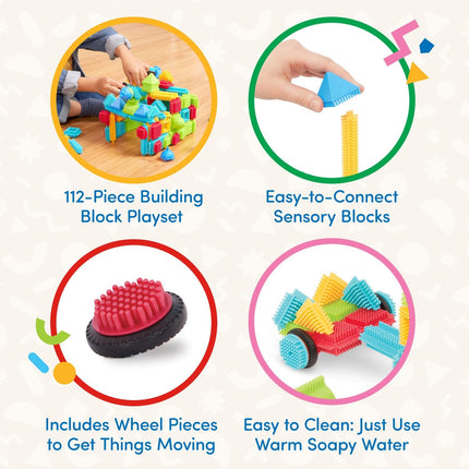 Bristle Blocks 112pc STEM Interlocking Building Blocks Set for Kids 2+