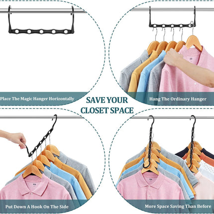 6-Pack Space-Saving Hangers – Closet Organization for Clothes & More