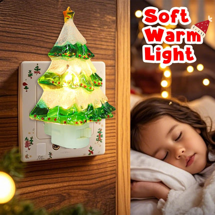 Christmas Tree Night Light – Wall Swivel Plug-In Holiday Home Décor