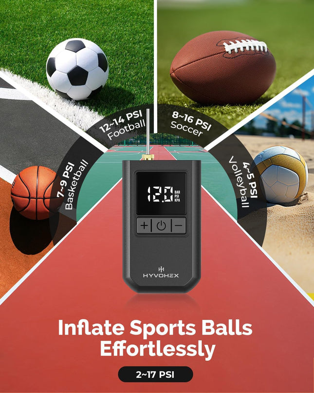 Electric Ball Pump with LED Display Auto Inflator for Soccer Basketball Balls